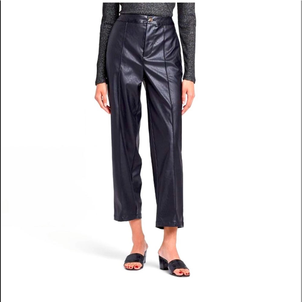 Mid-Rise Straight Leg Ankle Pants